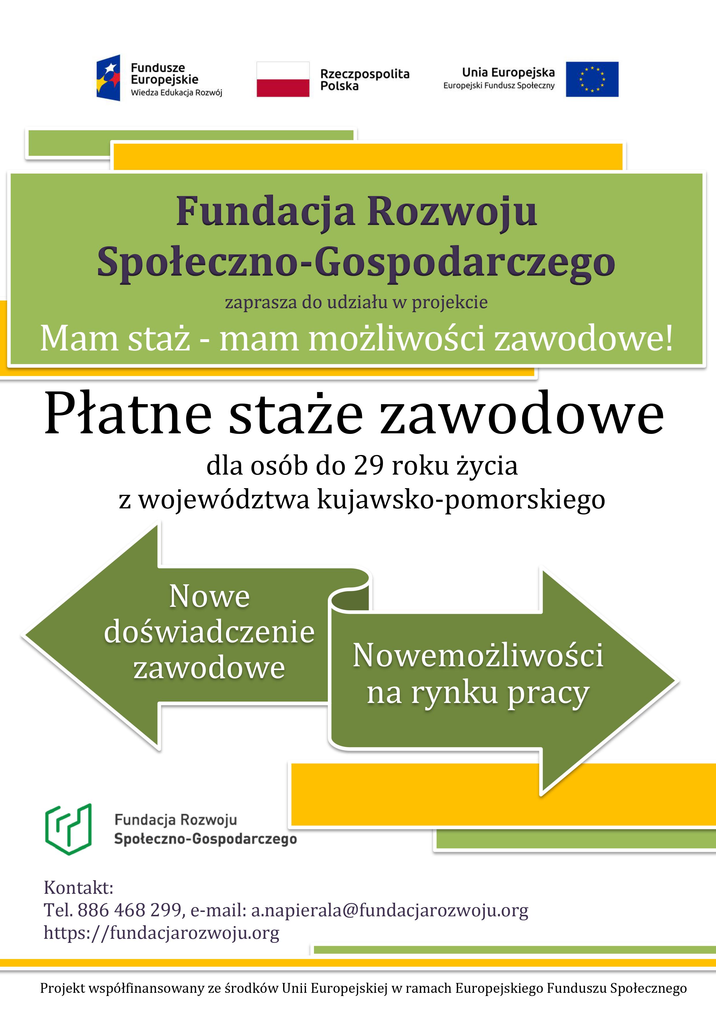 plakat Mam staż mam możliwości zawodowe 1