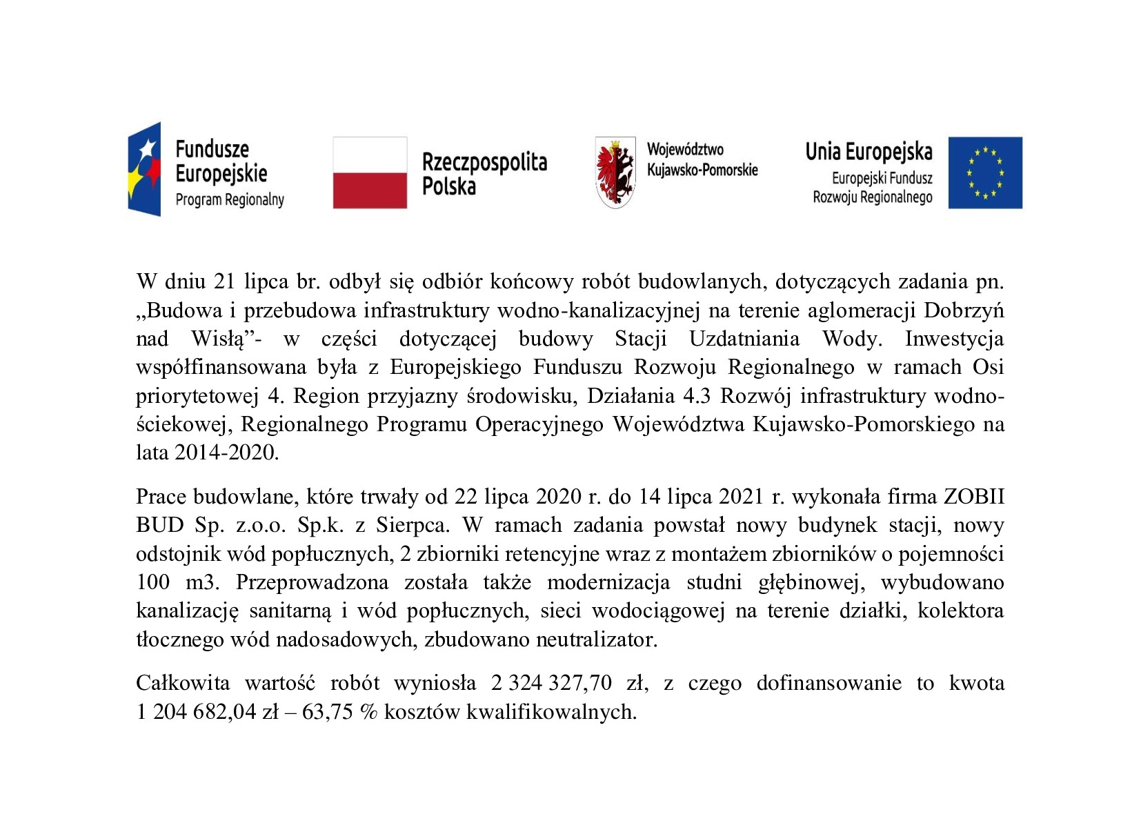 Stacja Uzdatniania Wody wybudowanawersja ostateczna