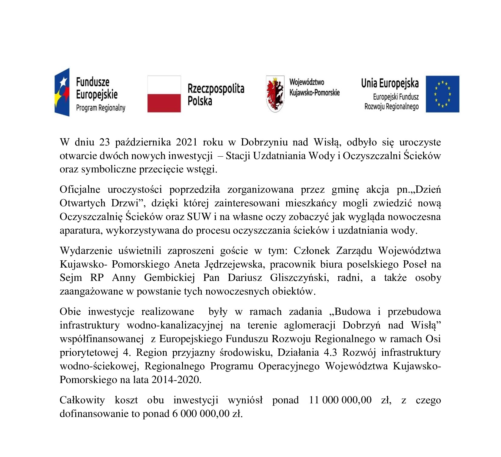 Uroczyste otwarcie suw i stacji