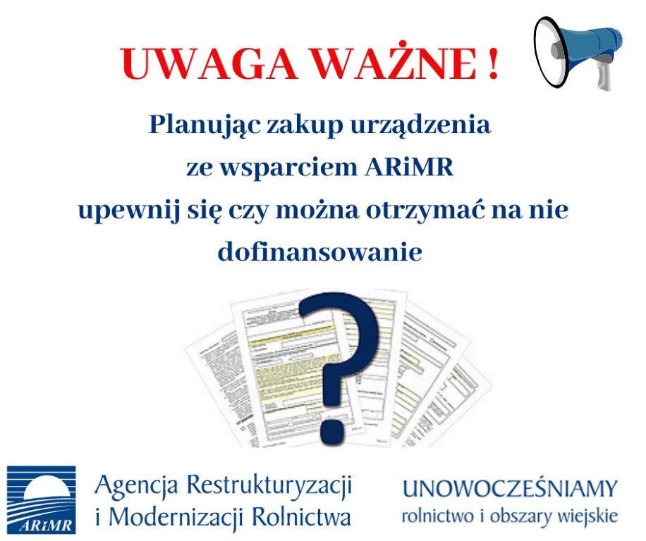 Planując zakup urządzenia ze wsparciem ARiMR upewnij się jpg