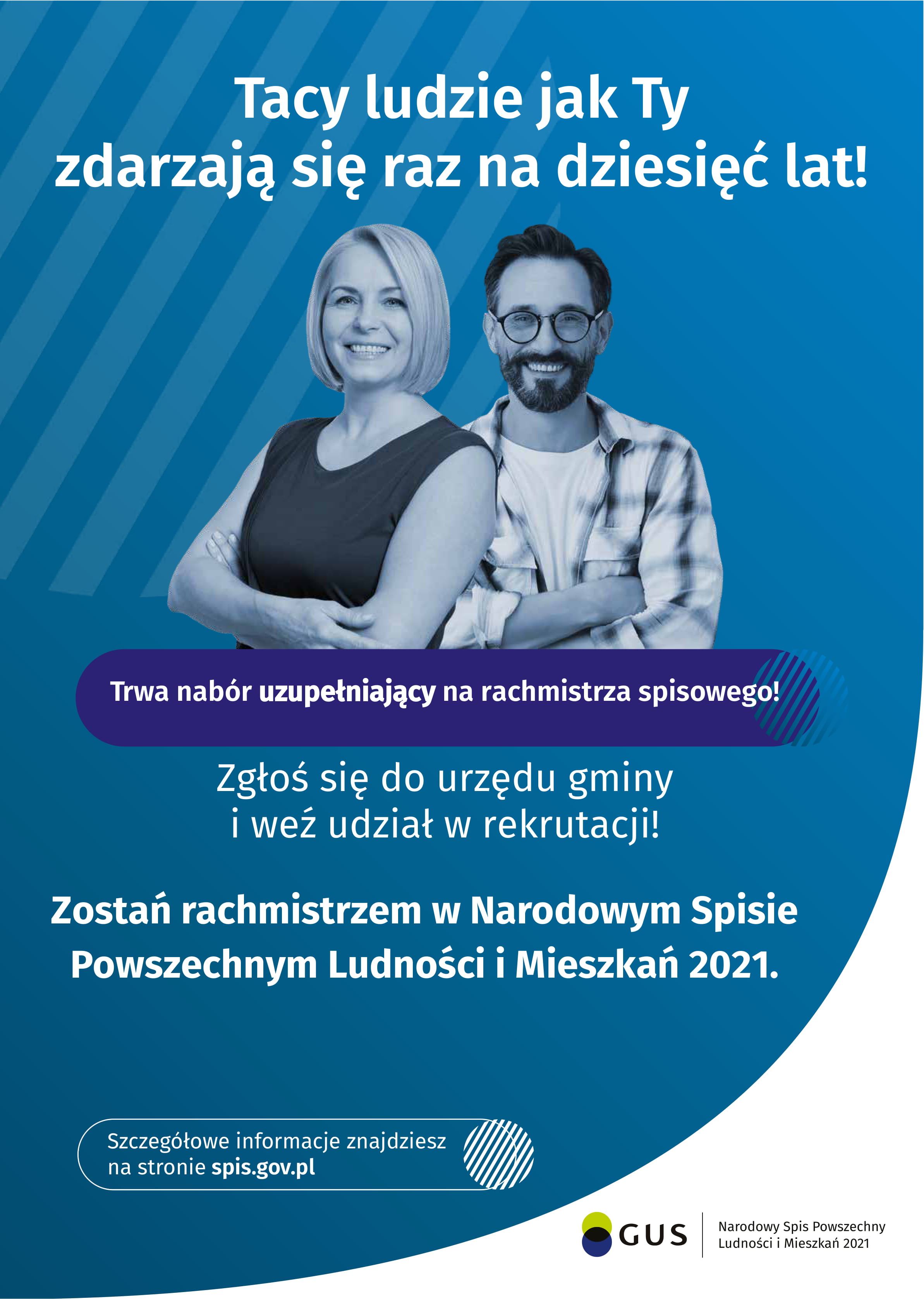 Plakat NABÓR UZUPEŁNIAJĄCY NA RACHMISTRZA SPISOWEGO NSP2021 wersja1 1