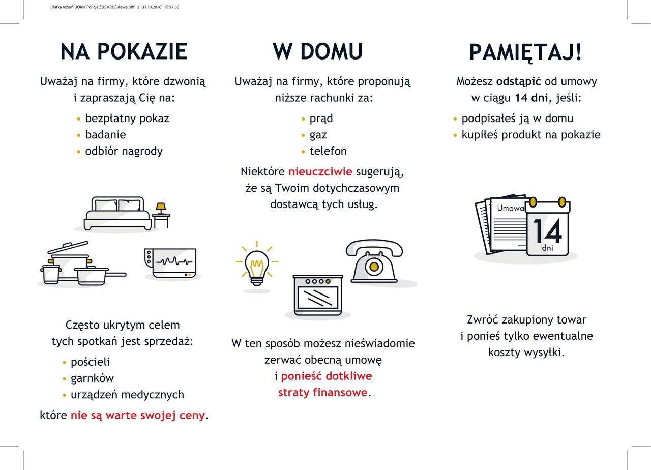 Ulotka razem UOKiK Policja ZUS KRUS 2